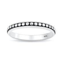 Load image into Gallery viewer, Sterling Silver Oxidized And Polished Dot Band Ring