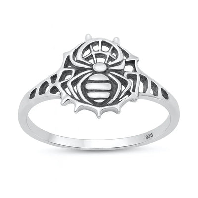 Sterling Silver Oxidized And Polished 14.5mm Spider Ring