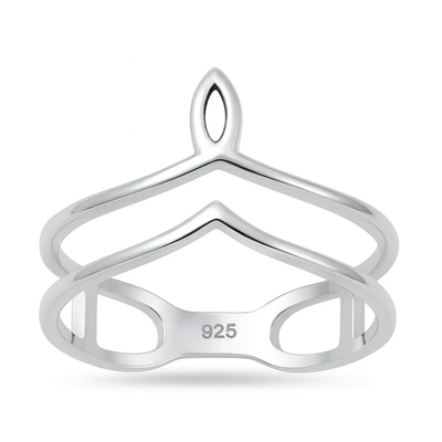 Sterling Silver Polished Diya Ring