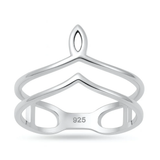 Sterling Silver Polished Diya Ring