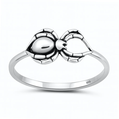 Sterling Silver Oxidized And Polished Tarantula Spider Ring