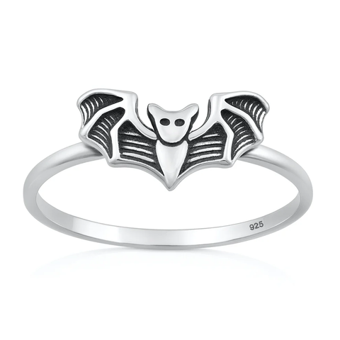Sterling Silver Oxidized And Polished Bat Ring