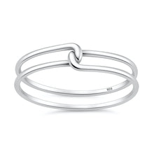 Load image into Gallery viewer, Sterling Silver Oxidized And Polished Double Band Knot Ring