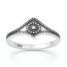 Load image into Gallery viewer, Sterling Silver Oxidized And Polished Sunburst Ring