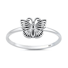 Load image into Gallery viewer, Sterling Silver Oxidized And Polished 8mm Butterfly Ring