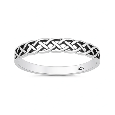 Sterling Silver Oxidized And Polished Celtic Knot Ring