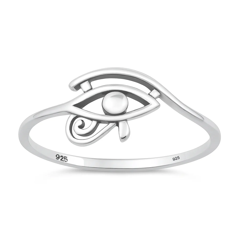 Sterling Silver Oxidized And Polished Eye Of Horus Ring