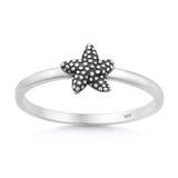 Sterling Silver Oxidized And Polished Starfish Ring