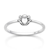 Sterling Silver Oxidized And Polished Frog Ring