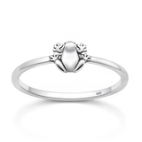Sterling Silver Oxidized And Polished Frog Ring
