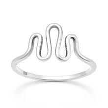 Load image into Gallery viewer, Sterling Silver Oxidized And Polished 9.5mm Wave Ring
