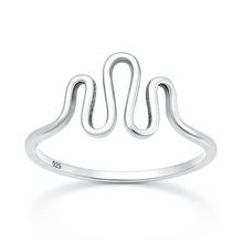 Load image into Gallery viewer, Sterling Silver Oxidized And Polished Wave Ring