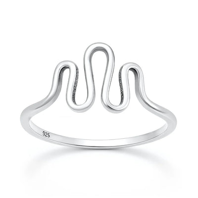 Sterling Silver Oxidized And Polished 9.5mm Wave Ring