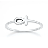 Sterling Silver Oxidized And Polished Ankh Ring
