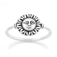 Load image into Gallery viewer, Sterling Silver Oxidized And Polished Sun Ring
