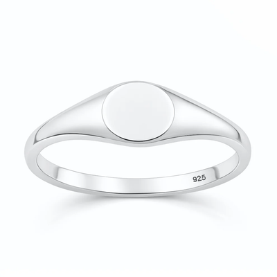 Sterling Silver Oxidized And Polished Signet Ring