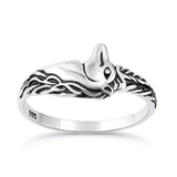 Sterling Silver Oxidized And Polished Unicorn Ring