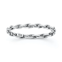 Sterling Silver Oxidized And Polished Chain Ring