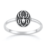 Sterling Silver Oxidized And Polished 9.6mm Spider Ring