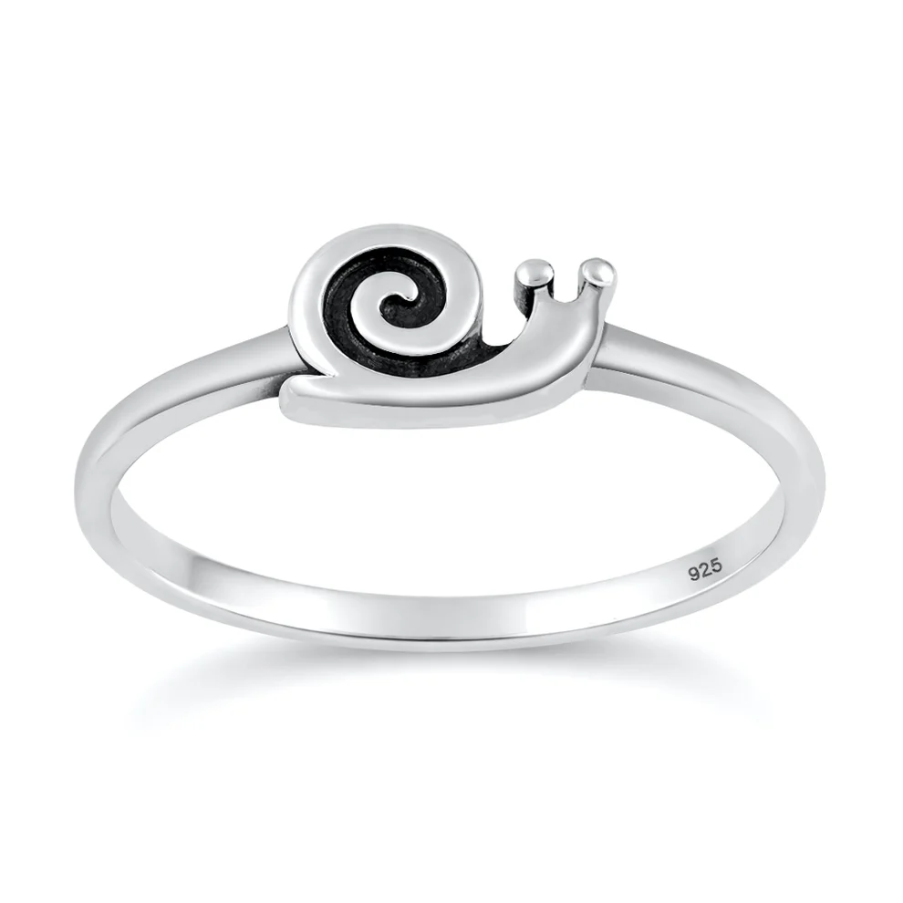 Sterling Silver Oxidized And Polished Snail Ring