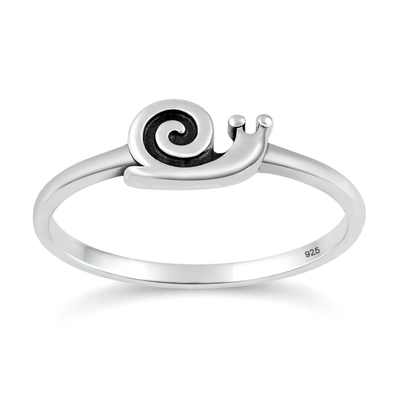 Sterling Silver Oxidized And Polished Snail Ring