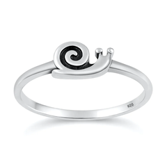 Sterling Silver Oxidized And Polished Snail Ring