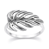 Sterling Silver Oxidized And Polished Plant Ring