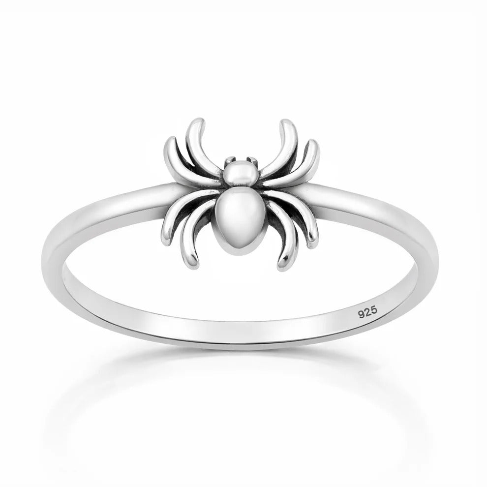 Sterling Silver Oxidized And Polished Spider Ring