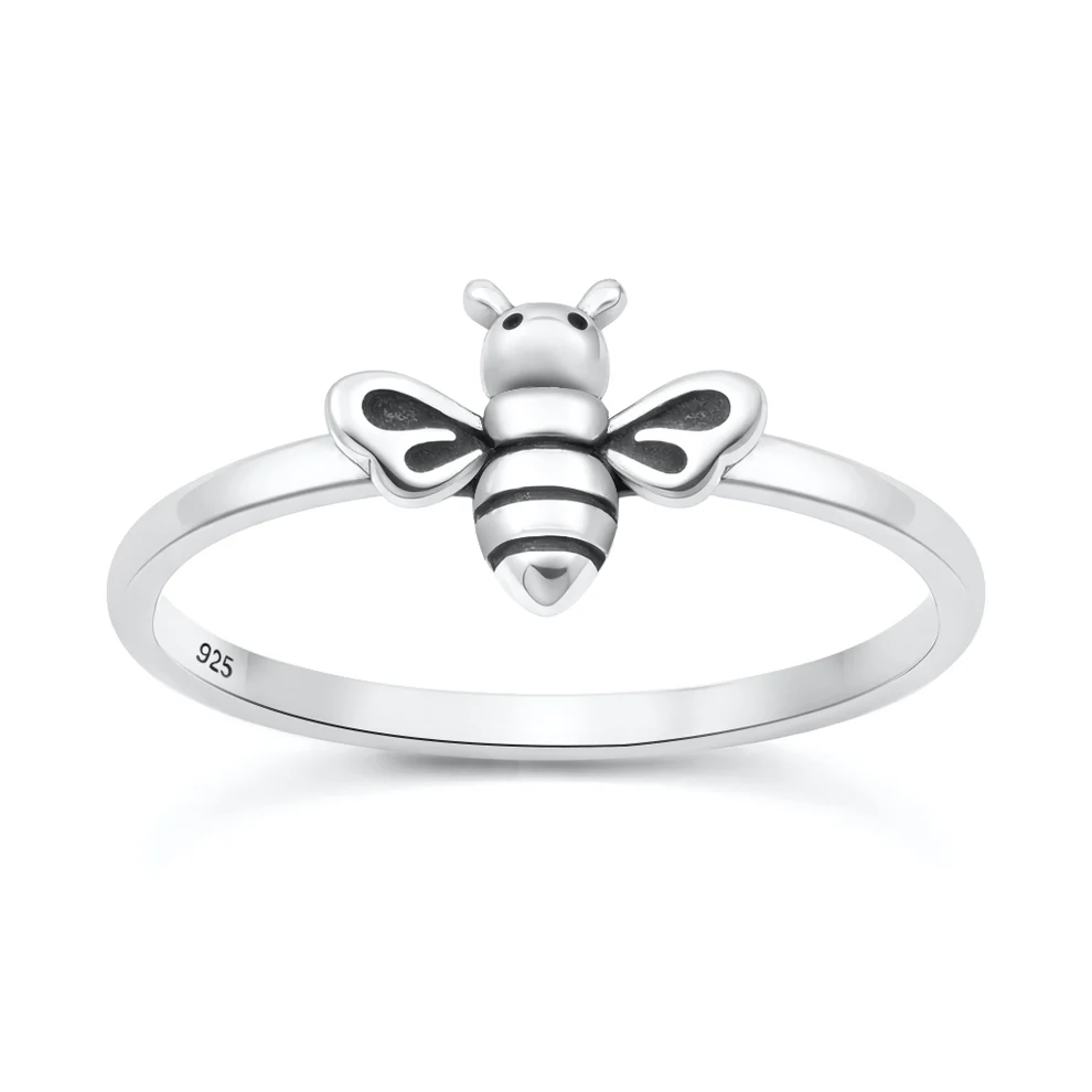 Sterling Silver Oxidized And Polished Bee Ring