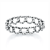 Sterling Silver Oxidized And Polished 4.8mm Twisted Heart Band Ring