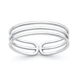 Sterling Silver Oxidized And Polished Triple Band Ring