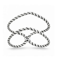 Load image into Gallery viewer, Sterling Silver Oxidized And Polished Twisted V Shape Ring