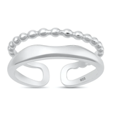 Sterling Silver Rhodium Plated Double Band Ring
