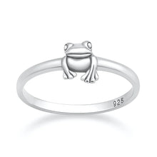 Load image into Gallery viewer, Sterling Silver Oxidized And Polished 6.8mm Frog Ring