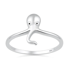 Load image into Gallery viewer, Sterling Silver Oxidized Octopus Ring
