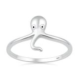 Sterling Silver Oxidized Octopus Ring