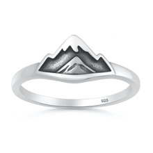 Load image into Gallery viewer, Sterling Silver Oxidized And Polished Mountains 8.4mm Ring