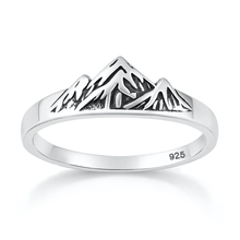 Load image into Gallery viewer, Sterling Silver Oxidized And Polished Mountains Ring