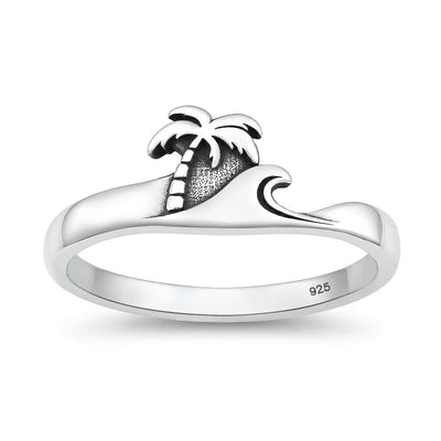 Sterling Silver Oxidized And Polished Beach Ring
