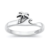 Sterling Silver Oxidized And Polished Beach Ring