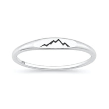 Load image into Gallery viewer, Sterling Silver Oxidized And Polished Mountains Ring