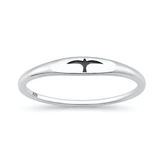 Sterling Silver Oxidized And Polished Bird Ring