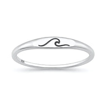 Load image into Gallery viewer, Sterling Silver Oxidized And Polished Wave Ring