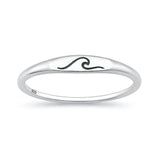 Sterling Silver Oxidized And Polished Wave Ring