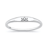 Sterling Silver Oxidized And Polished Lotus Flower Ring