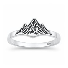 Load image into Gallery viewer, Sterling Silver Oxidized And Polished Mountains Ring