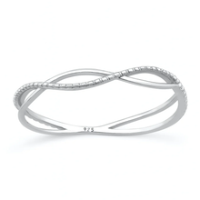 Load image into Gallery viewer, Sterling Silver Rhodium Plated Twisted Infinity Ring