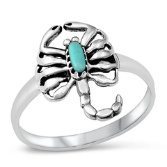 Sterling Silver Scorpion Turquoise Stone Ring