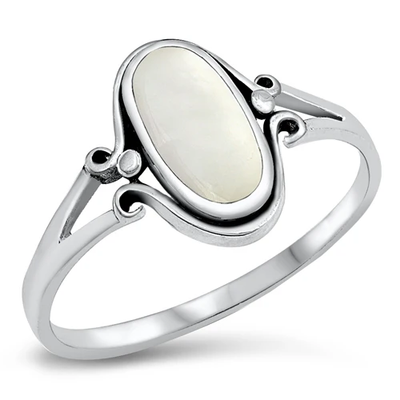 Sterling Silver Mother Of Pearl Ring