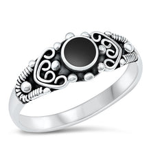 Load image into Gallery viewer, Sterling Silver Oxidized Black Onyx Ring-15mm